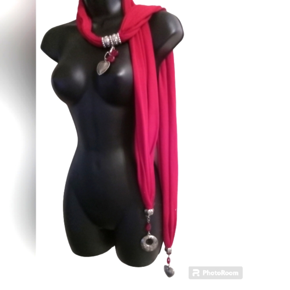 Bright Pink and Silver Accessories Scarve